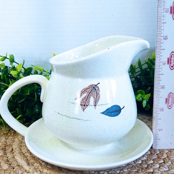 Vtg MCM California Franciscan Earthenware Autumn Pottery Dinnerware Gravy Boat - Picture 10 of 11